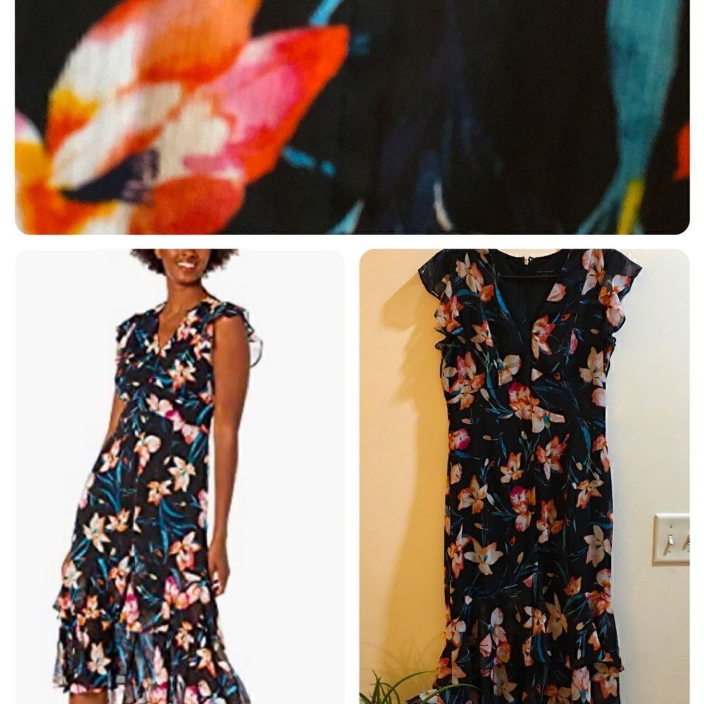 Tommy Hilfiger Double layered ruffle bottom maxi dress‎